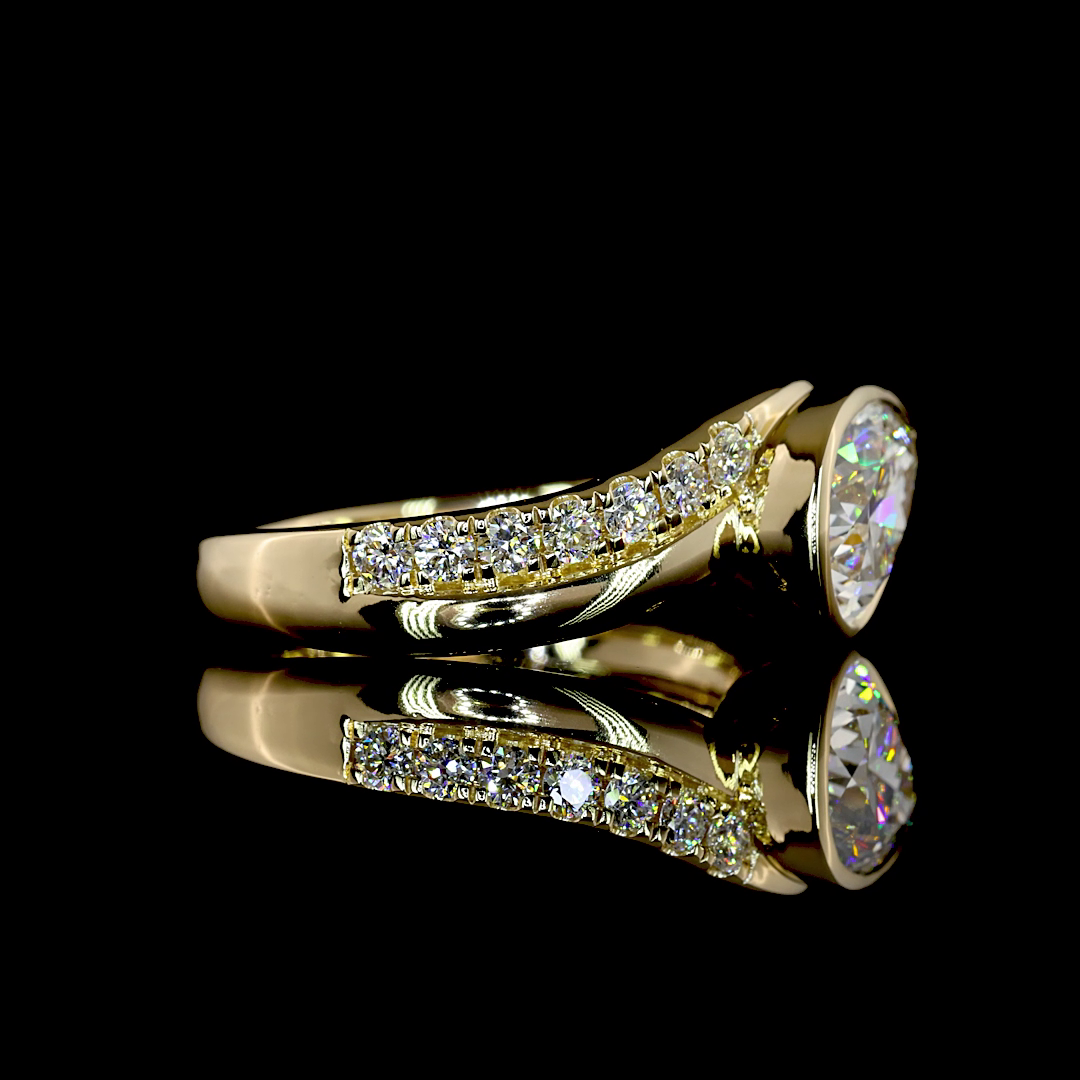 1.89 CTTW Pear Lab Grown Diamond Solitaire Diamond Shank Ring Sz. 6.5 (E Color and VVS2 Clarity)