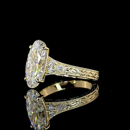 3.30 CTTW Oval Lab Grown Diamond Special Ring Sz. 6.5 (E Color and VVS2 Clarity)