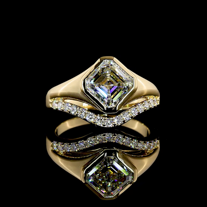 2.51 CTTW Asscher Lab Grown Diamond Solitaire Diamond Shank Ring Sz. 6.5 (F Color and VVS2 Clarity)