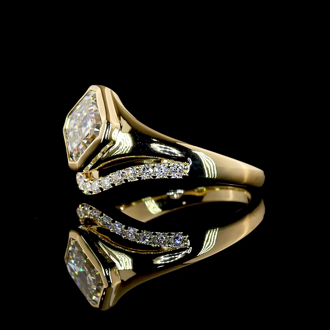 2.51 CTTW Asscher Lab Grown Diamond Solitaire Diamond Shank Ring Sz. 6.5 (F Color and VVS2 Clarity)