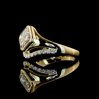 2.51 CTTW Asscher Lab Grown Diamond Solitaire Diamond Shank Ring Sz. 6.5 (F Color and VVS2 Clarity)
