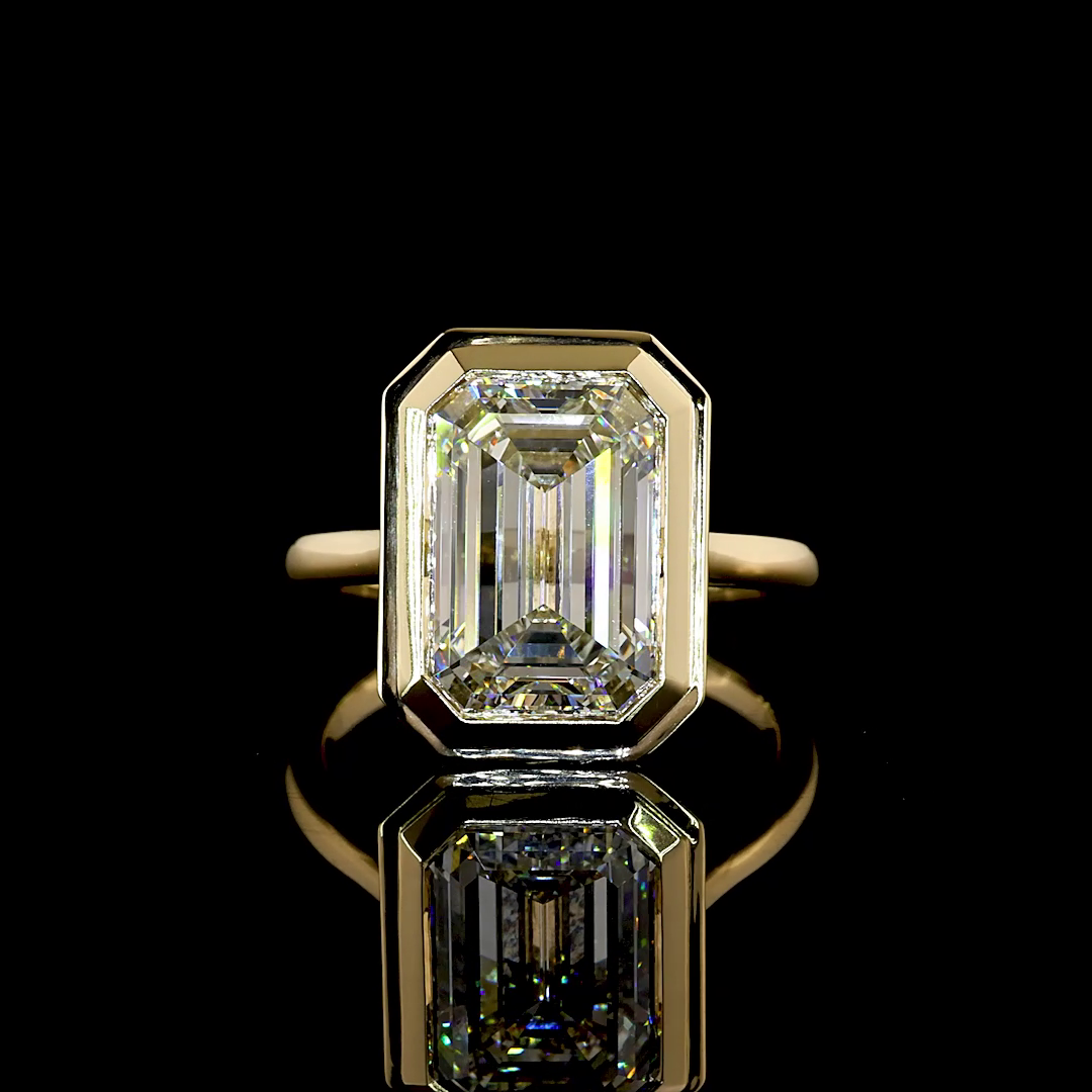 6.09 CT Emerald Lab Grown Diamond Solitaire Ring Sz. 6.5 (D Color and VVS2 Clarity)