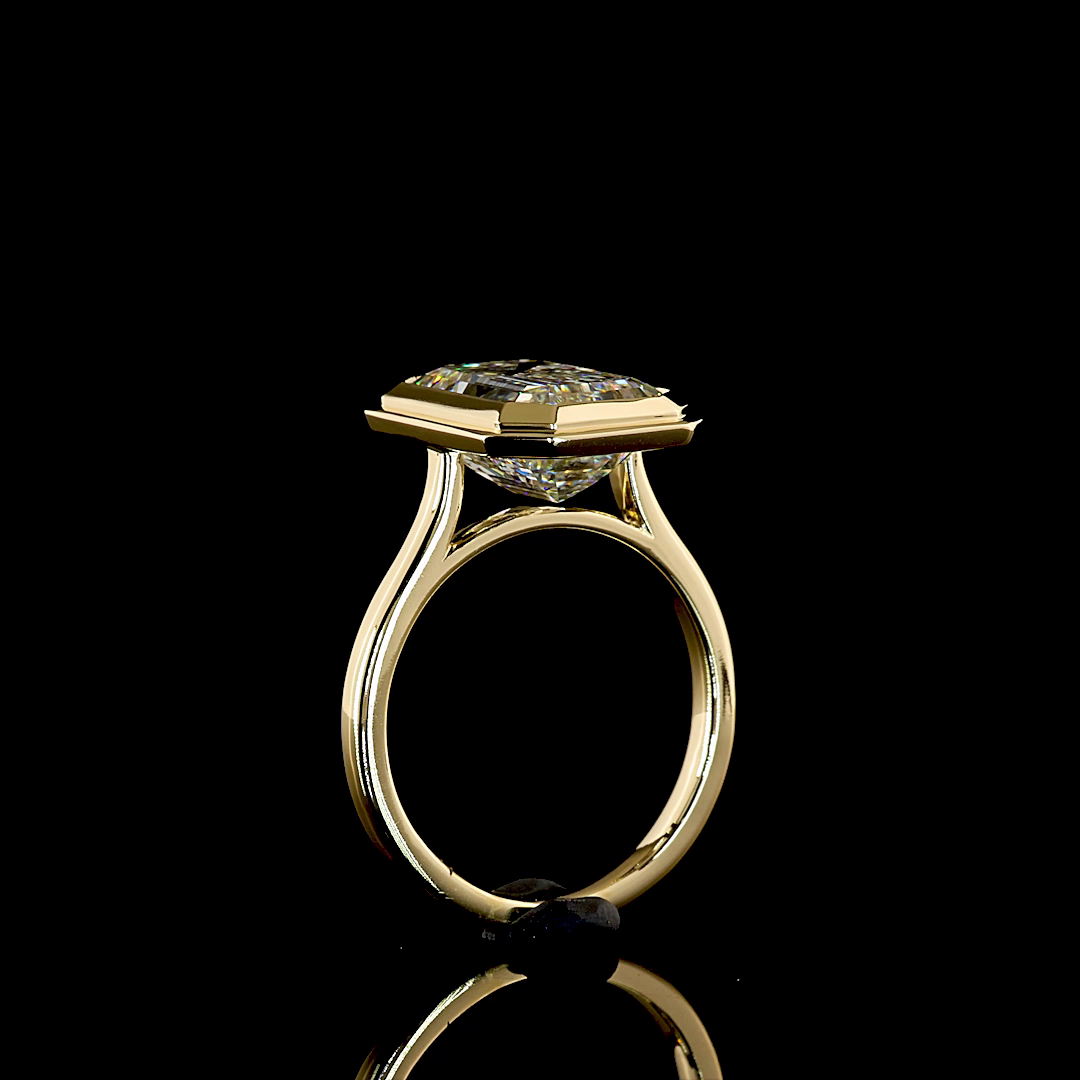 6.09 CT Emerald Lab Grown Diamond Solitaire Ring Sz. 6.5 (D Color and VVS2 Clarity)