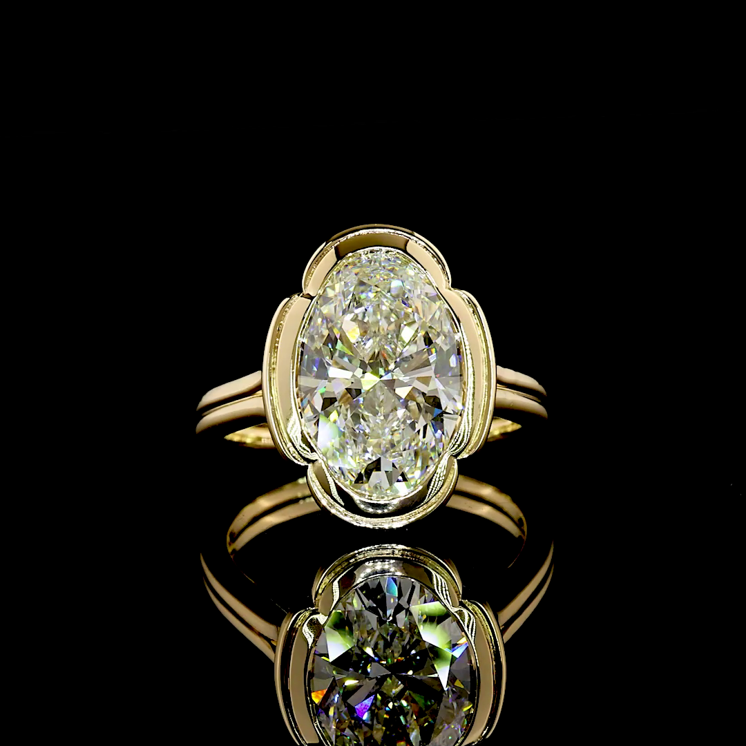 5.10 CT Oval Lab Grown Diamond Solitaire Ring Sz. 6.5 (E Color and VVS2 Clarity)
