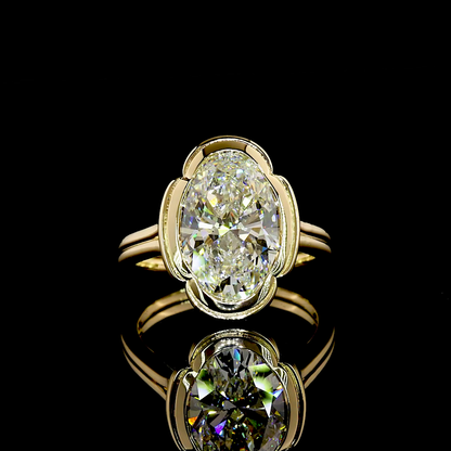 5.10 CT Oval Lab Grown Diamond Solitaire Ring Sz. 6.5 (E Color and VVS2 Clarity)
