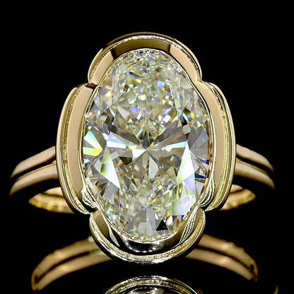 5.10 CT Oval Lab Grown Diamond Solitaire Ring Sz. 6.5 (E Color and VVS2 Clarity)