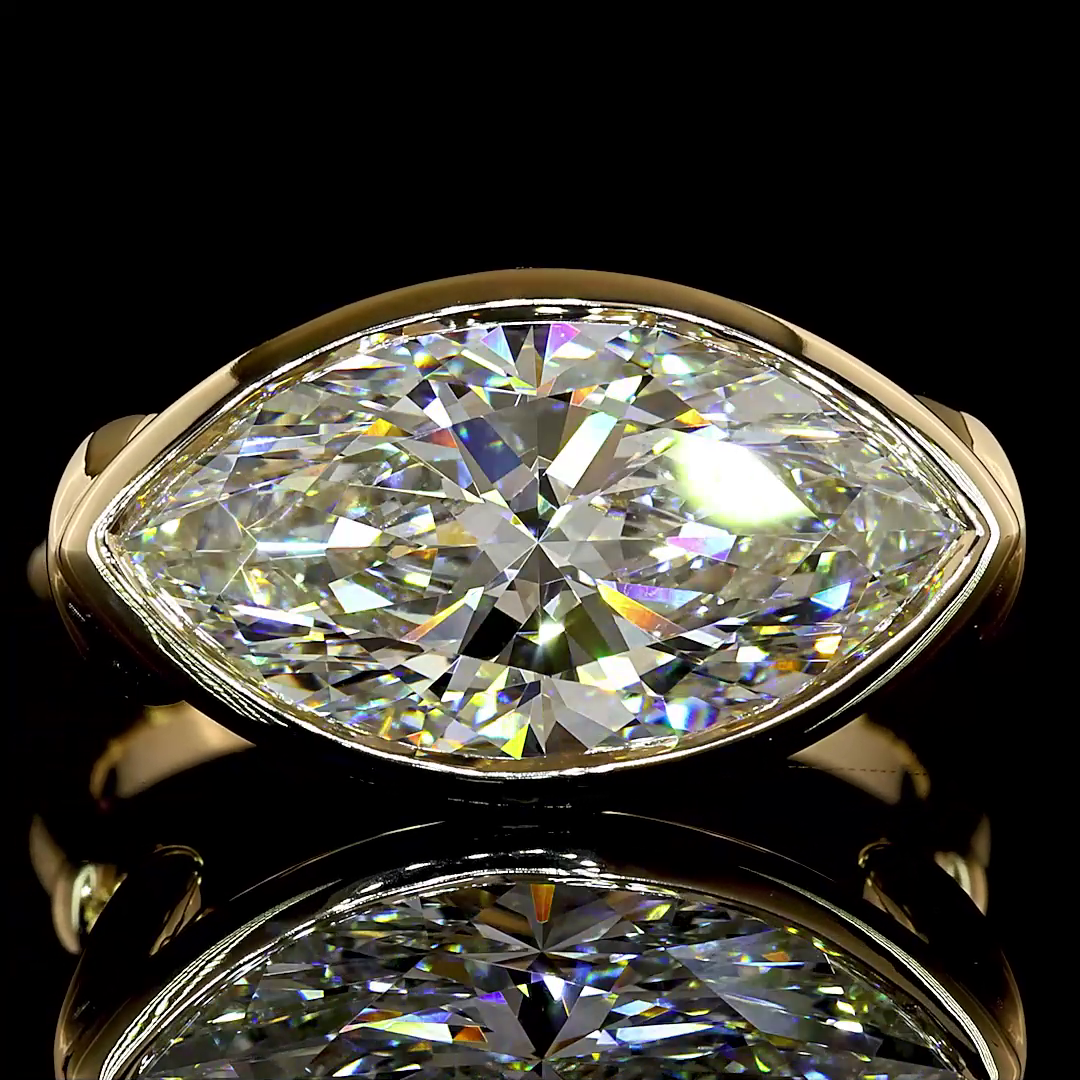 5.17 CT Marquise Lab Grown Diamond Solitaire Ring Sz. 6.5 (F Color and VS1 Clarity)