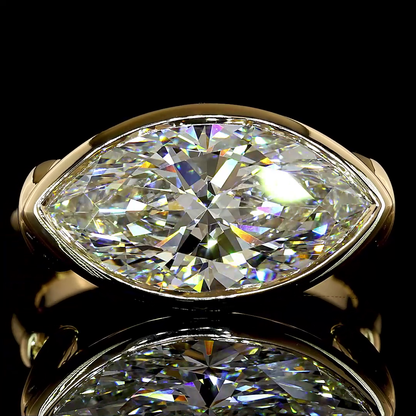 5.17 CT Marquise Lab Grown Diamond Solitaire Ring Sz. 6.5 (F Color and VS1 Clarity)