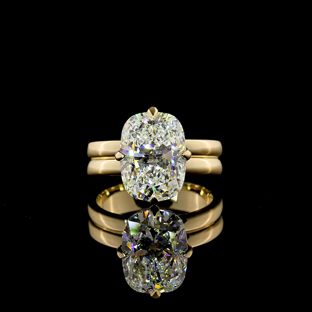 5.02 CT Cushion Brilliant Lab Grown Diamond Solitaire Ring Sz. 6.5 (E Color and VVS2 Clarity)