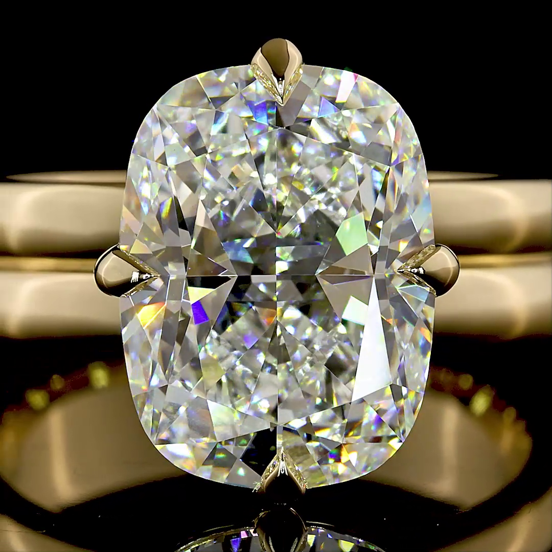 5.02 CT Cushion Brilliant Lab Grown Diamond Solitaire Ring Sz. 6.5 (E Color and VVS2 Clarity)