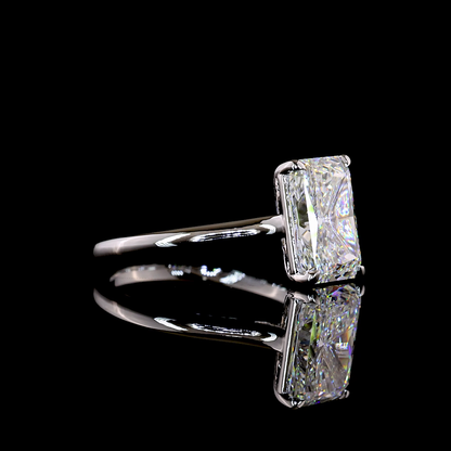 3.15 CT Radiant Lab Grown Diamond Solitaire Ring Sz. 6.5 (D Color and VVS2 Clarity)