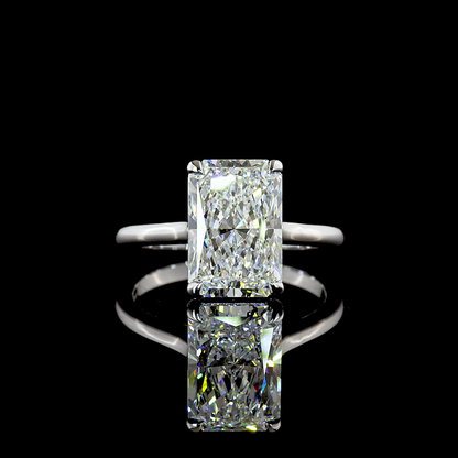 3.66 CT Radiant Lab Grown Diamond Solitaire Ring Sz. 6.5 (F Color and VVS1 Clarity)