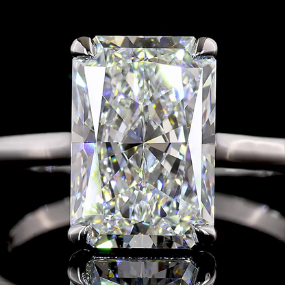 3.66 CT Radiant Lab Grown Diamond Solitaire Ring Sz. 6.5 (F Color and VVS1 Clarity)