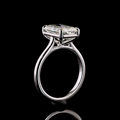 3.66 CT Radiant Lab Grown Diamond Solitaire Ring Sz. 6.5 (F Color and VVS1 Clarity)