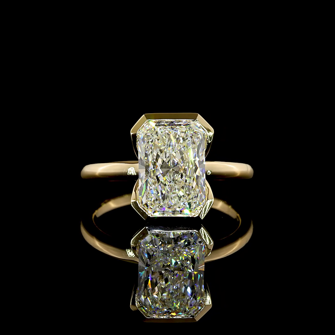 3.25 CT Radiant Lab Grown Diamond Solitaire Ring Sz. 6.5 (F Color and VVS2 Clarity)