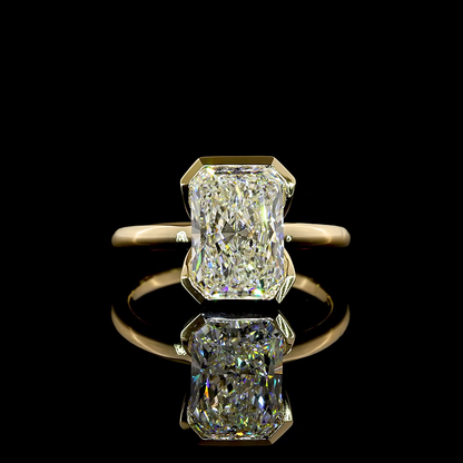 3.25 CT Radiant Lab Grown Diamond Solitaire Ring Sz. 6.5 (F Color and VVS2 Clarity)