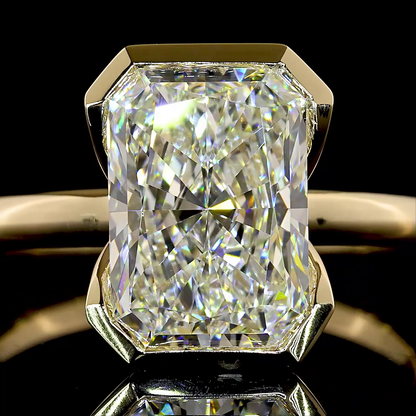 3.25 CT Radiant Lab Grown Diamond Solitaire Ring Sz. 6.5 (F Color and VVS2 Clarity)