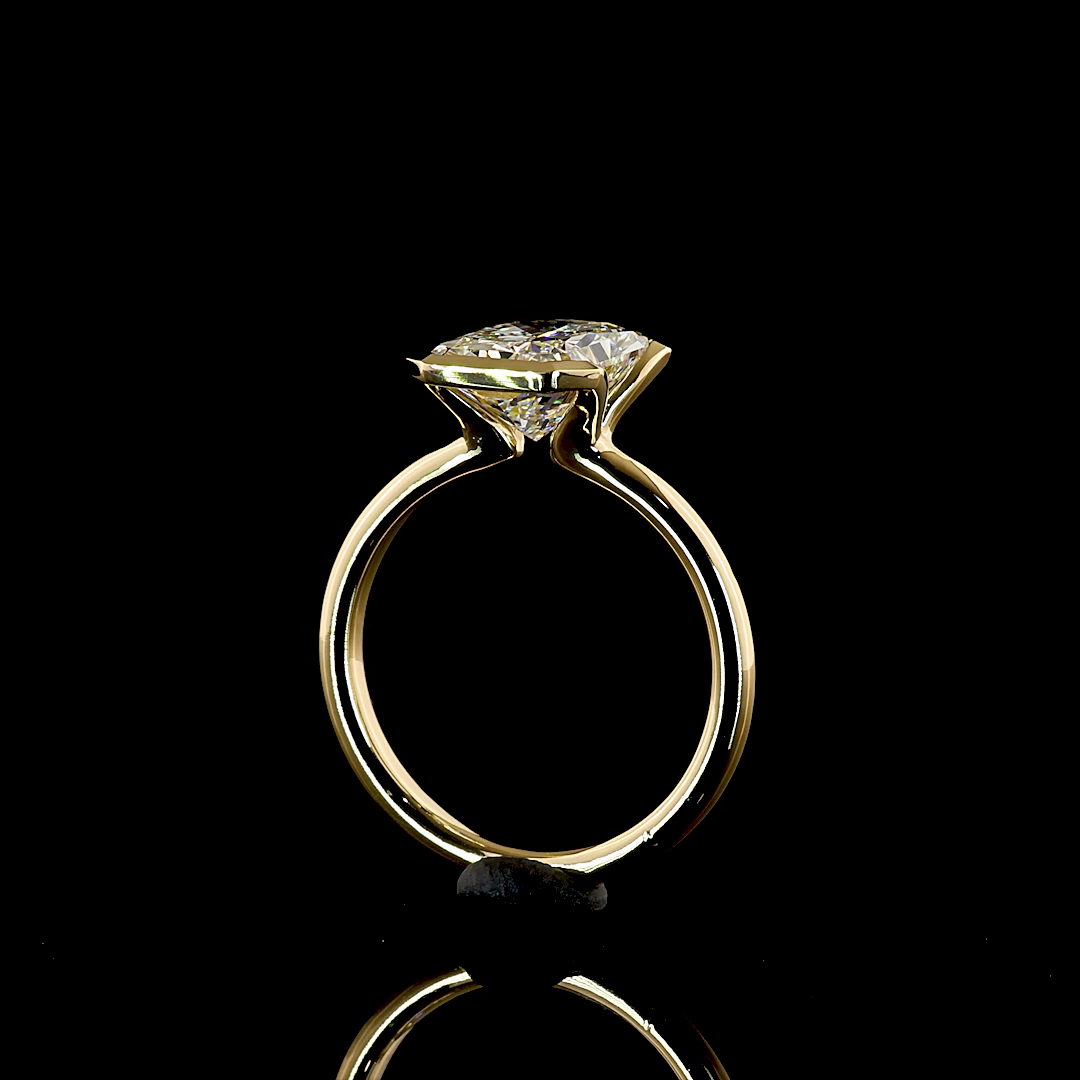 3.25 CT Radiant Lab Grown Diamond Solitaire Ring Sz. 6.5 (F Color and VVS2 Clarity)