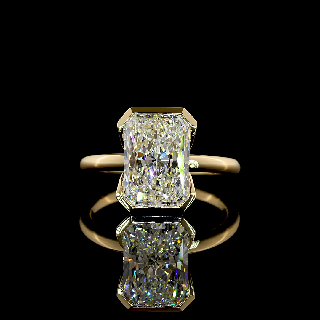 3.80 CT Radiant Lab Grown Diamond Solitaire Ring Sz. 6.5 (F Color and VVS2 Clarity)