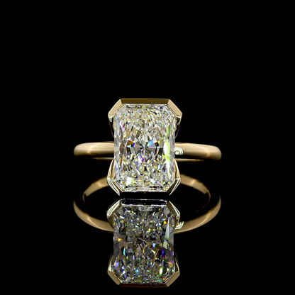 3.80 CT Radiant Lab Grown Diamond Solitaire Ring Sz. 6.5 (F Color and VVS2 Clarity)