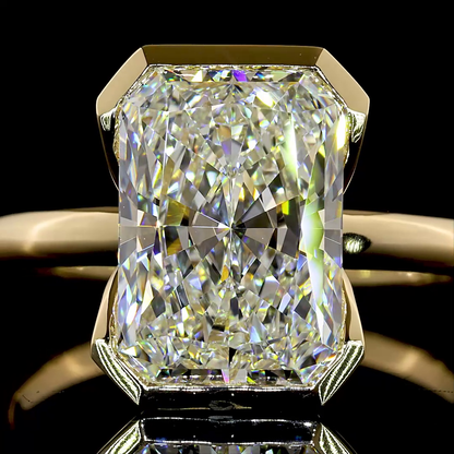 3.80 CT Radiant Lab Grown Diamond Solitaire Ring Sz. 6.5 (F Color and VVS2 Clarity)