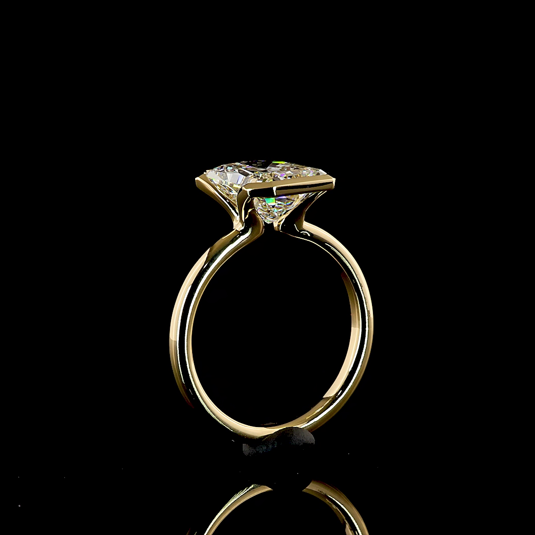 3.80 CT Radiant Lab Grown Diamond Solitaire Ring Sz. 6.5 (F Color and VVS2 Clarity)