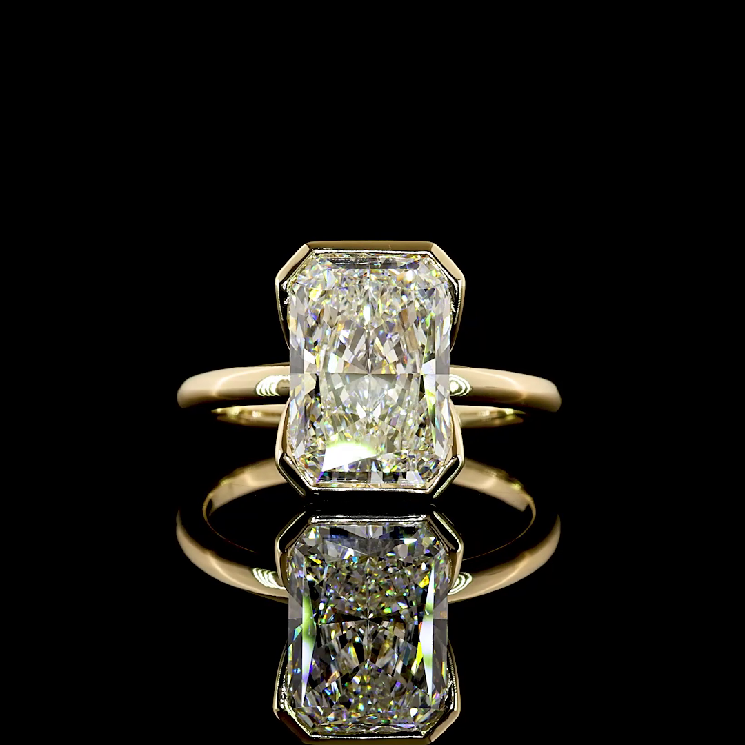 4.19 CT Radiant Lab Grown Diamond Solitaire Ring Sz. 6.5 (E Color and VVS2 Clarity)