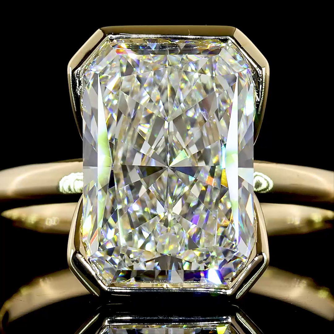 4.19 CT Radiant Lab Grown Diamond Solitaire Ring Sz. 6.5 (E Color and VVS2 Clarity)