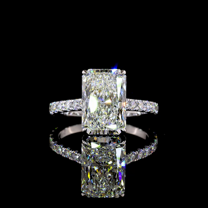 4.81 CTTW Radiant Lab Grown Diamond Hidden Halo Ring Sz. 6.5 (F Color and VS1 Clarity)