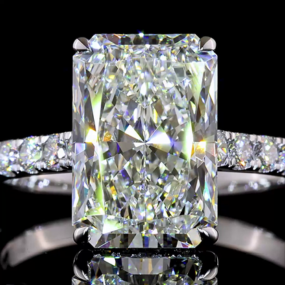 4.81 CTTW Radiant Lab Grown Diamond Hidden Halo Ring Sz. 6.5 (F Color and VS1 Clarity)