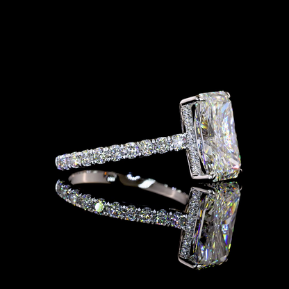 4.81 CTTW Radiant Lab Grown Diamond Hidden Halo Ring Sz. 6.5 (F Color and VS1 Clarity)