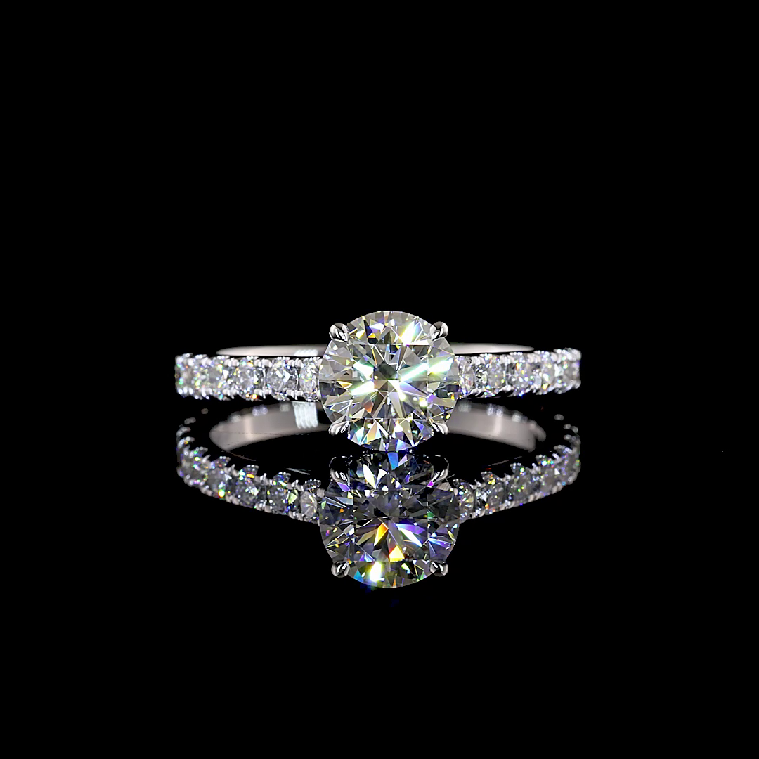 1.83 CTTW Round Lab Grown Diamond Hidden Halo Ring Sz. 6.5 (F Color and VVS1 Clarity)