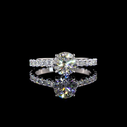 1.83 CTTW Round Lab Grown Diamond Hidden Halo Ring Sz. 6.5 (F Color and VVS1 Clarity)