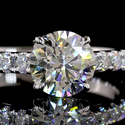 1.83 CTTW Round Lab Grown Diamond Hidden Halo Ring Sz. 6.5 (F Color and VVS1 Clarity)