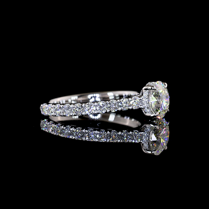 1.83 CTTW Round Lab Grown Diamond Hidden Halo Ring Sz. 6.5 (F Color and VVS1 Clarity)
