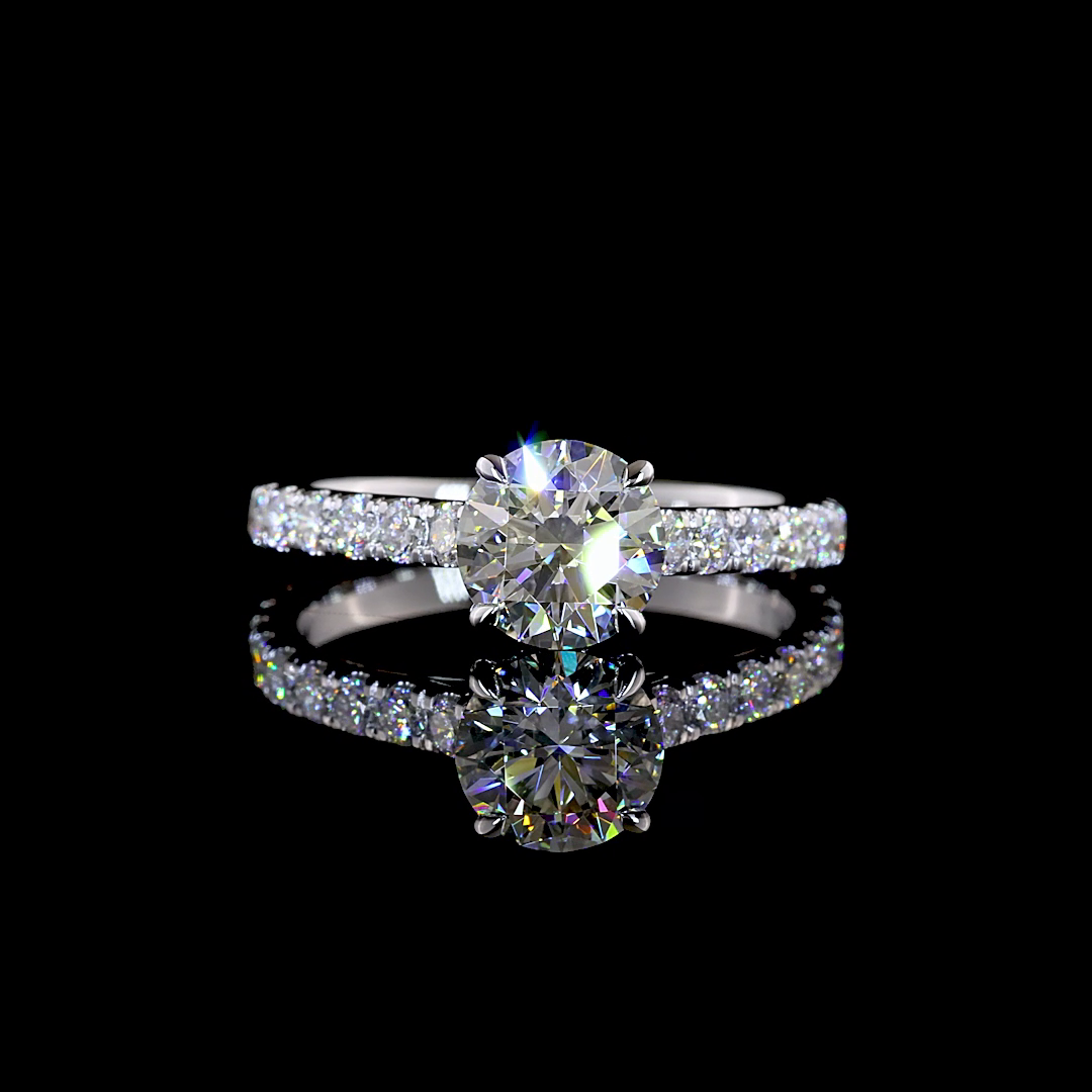 1.90 CTTW Round Lab Grown Diamond Hidden Halo Ring Sz. 6.5 (F Color and VS1 Clarity)