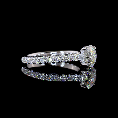 1.90 CTTW Round Lab Grown Diamond Hidden Halo Ring Sz. 6.5 (F Color and VS1 Clarity)