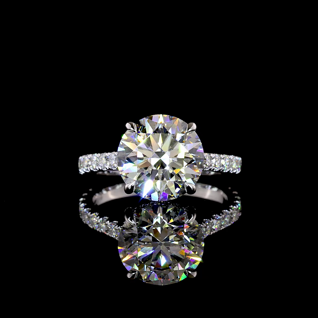 3.00 CTTW Round Lab Grown Diamond Hidden Halo Ring Sz. 6.5 (D Color and VS1 Clarity)