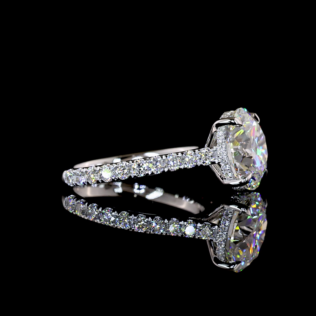 3.00 CTTW Round Lab Grown Diamond Hidden Halo Ring Sz. 6.5 (D Color and VS1 Clarity)