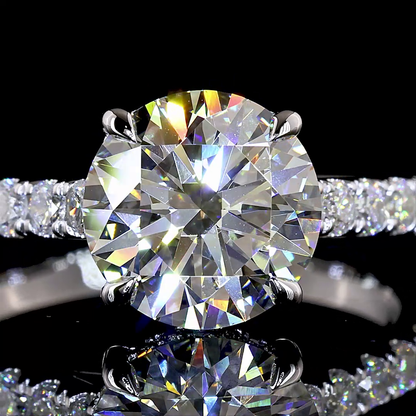 3.04 CTTW Round Lab Grown Diamond Hidden Halo Ring Sz. 6.5 (F Color and VS1 Clarity)