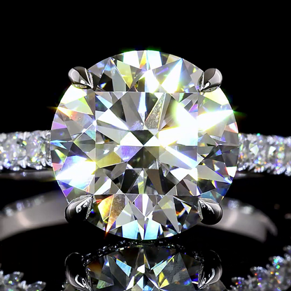 4.89 CTTW Round Lab Grown Diamond Hidden Halo Ring Sz. 6.5 (F Color and VVS2 Clarity)