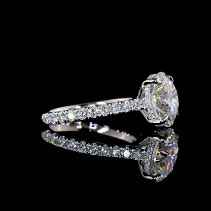 4.89 CTTW Round Lab Grown Diamond Hidden Halo Ring Sz. 6.5 (F Color and VVS2 Clarity)