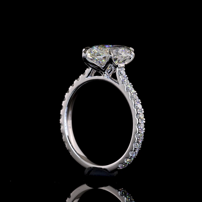 3.11 CTTW Marquise Lab Grown Diamond Solitaire Diamond Shank Ring Sz. 6.5 (E Color and VVS2 Clarity)