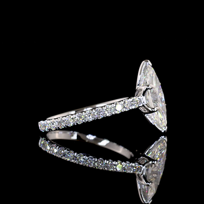 4.52 CTTW Marquise Lab Grown Diamond Solitaire Diamond Shank Ring Sz. 6.5 (F Color and VVS2 Clarity)