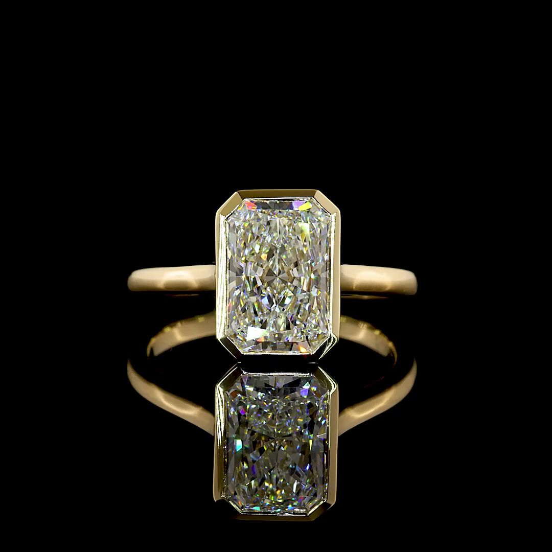 2.79 CT Radiant Lab Grown Diamond Solitaire Ring Sz. 6.5 (F Color and VS1 Clarity)