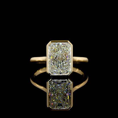3.17 CT Radiant Lab Grown Diamond Solitaire Ring Sz. 6.5 (E Color and VVS2 Clarity)
