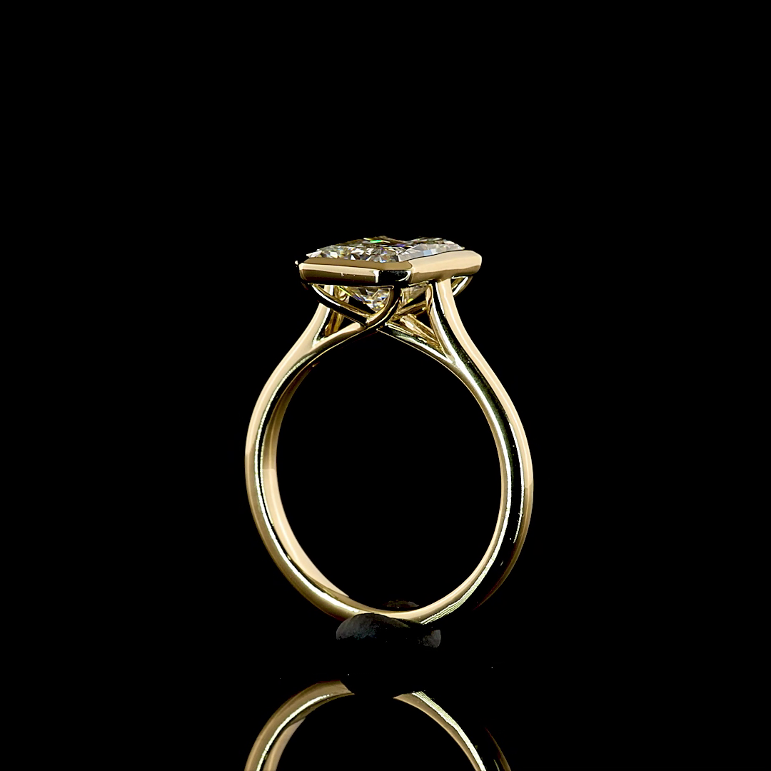 3.17 CT Radiant Lab Grown Diamond Solitaire Ring Sz. 6.5 (E Color and VVS2 Clarity)