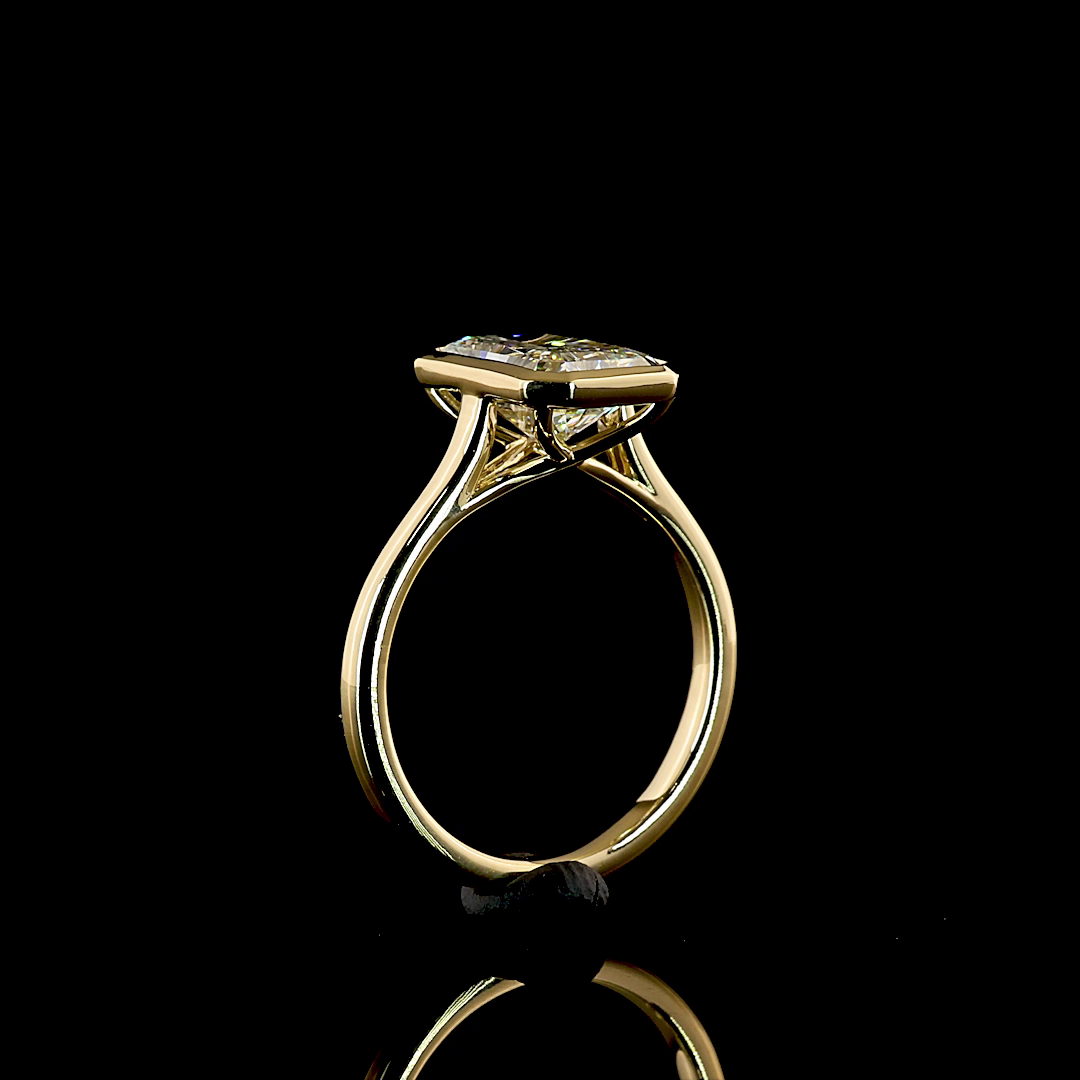 3.19 CT Radiant Lab Grown Diamond Solitaire Ring Sz. 6.5 (F Color and VVS2 Clarity)