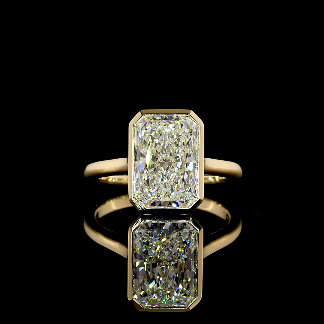 3.73 CT Radiant Lab Grown Diamond Solitaire Ring Sz. 6.5 (F Color and VS1 Clarity)