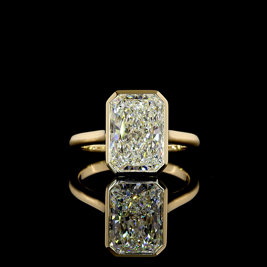 3.73 CT Radiant Lab Grown Diamond Solitaire Ring Sz. 6.5 (F Color and VS1 Clarity)